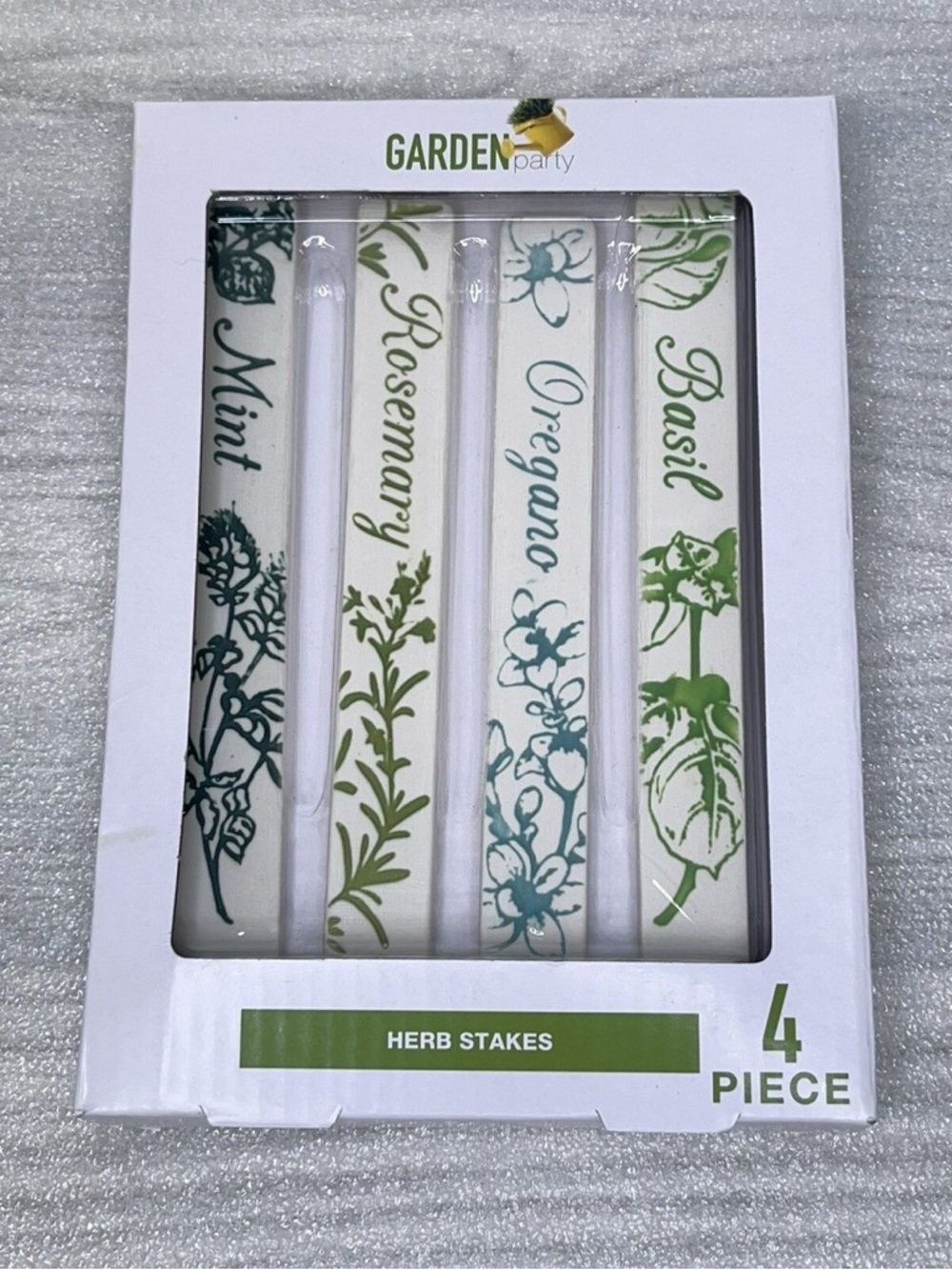 Garden Party Herb Stakes - Mint, Rosemary, Oregano, Basil